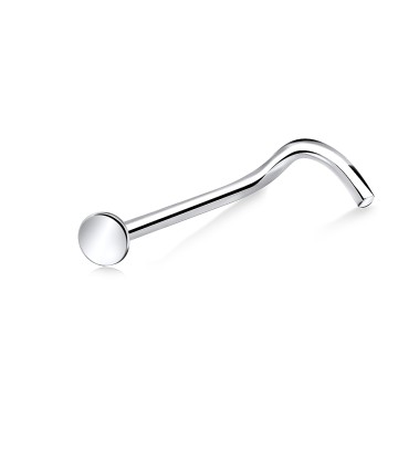 Small Pin Shaped Silver Curved Nose Stud NSKB-70s